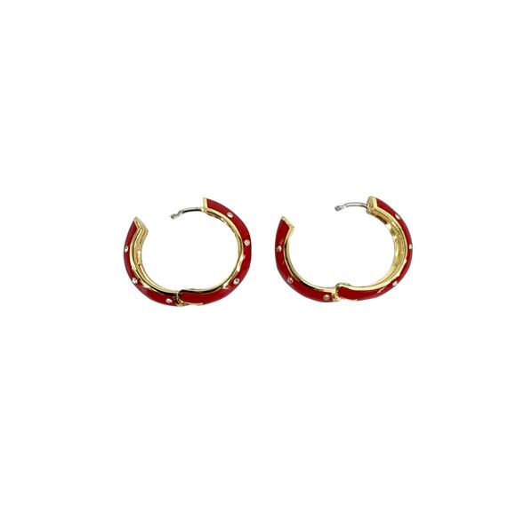 GORJANA Noel Shimmer Hoops in Gold & Red - Picture 6 of 7
